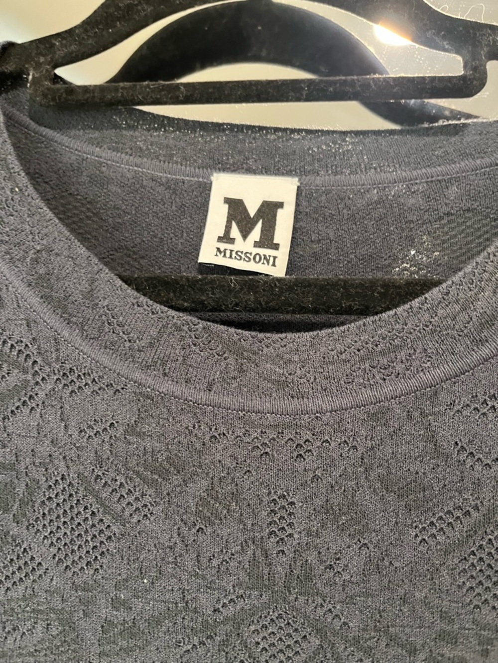 Missoni minimalist Dark Gray Midi Knit Dress with Subtle Texture - Picture 4 of 10